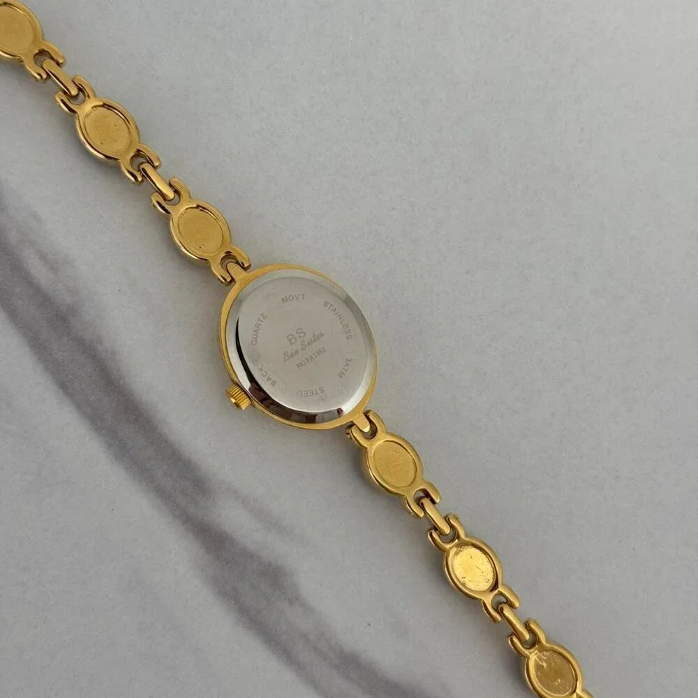Sku0459 Retro Gold Multicoloured‎ Gemstone Women Watch Bracelet + gift bag